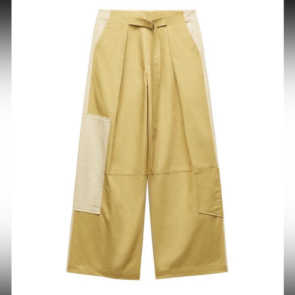 Zara Two-Tone Yellow Cargo Pants